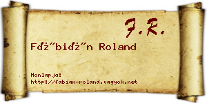 Fábián Roland névjegykártya